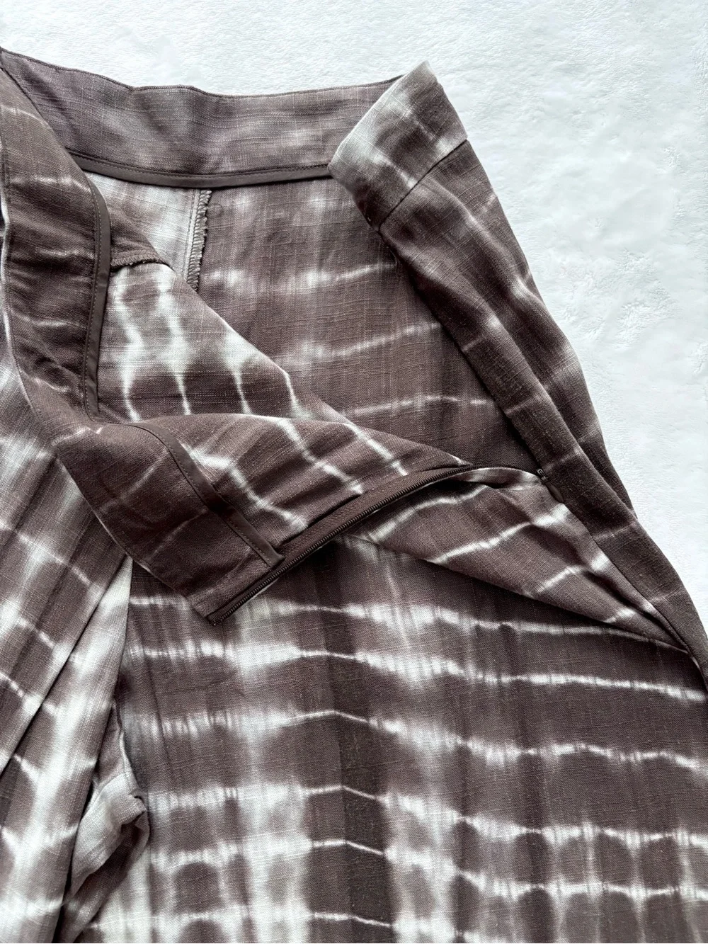 ZARA Wrap-Front Wide Leg Linen Blend Tie-Dye Boho Pants--NEW--XL